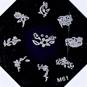Stempelplade nailart stamping med blomster 