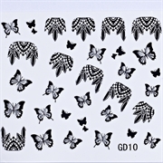 Stickers til negle - sommerfugle og pynt