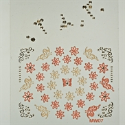 Negle Stickers - Blomster og sommerfugle  med rhinsten