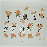 Negle stickers med rhinsten - 3D Sommerfugle / blomster
