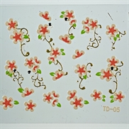 Negle stickers med rhinsten - 3D Blomster
