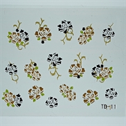 Negle stickers med rhinsten - 3D Blomster