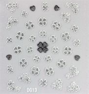 Sølv Negle Stickers med kløverblomster