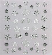 Sølv Negle Stickers med blomster