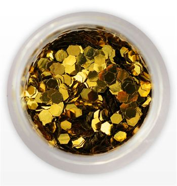 Guld BIG hexagon glitter 10g