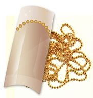 Nailart dekoration guld kæde 110cm