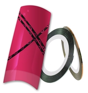 Pink/sort nailart tape stripe - Design metallic